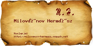 Milovánov Hermész névjegykártya